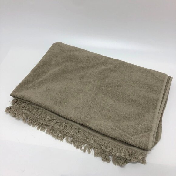 HERMES fringe Yachting logo Beach towel cotton Gray Based - Picture 13 of 15